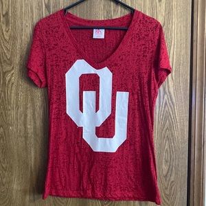 Oklahoma University Sheer Lace Look,Pull over short sleeve Knights Apparel Small